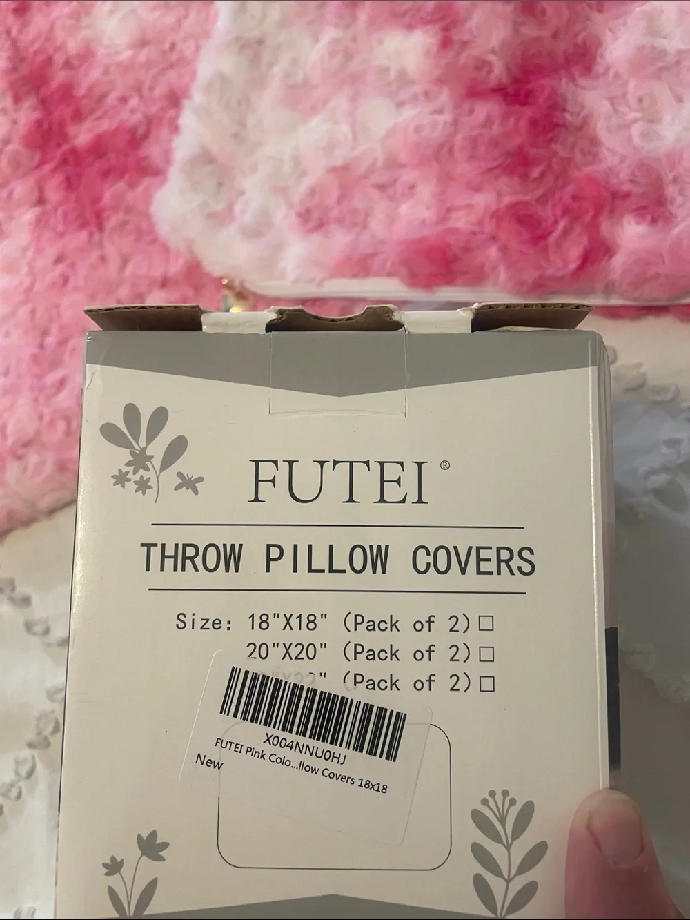 Pink Tie-Dye Faux Fur Accent Pillow Covers - Set of 2 nwt